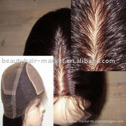 100% Indian Human Hair Full Lace Wig  Hand tied wig